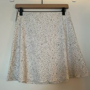 Aritzia Cream Floral Skirt